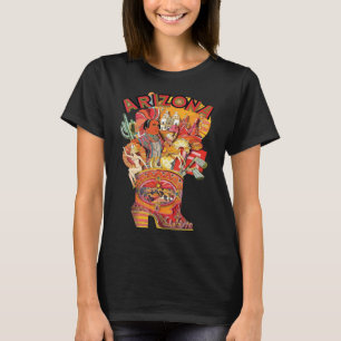 T-shirt Bot de cowboy d'Arizona Fleur rouge Voyage