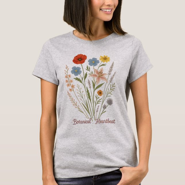 T-shirt Botanical Heartbeat- dgn by Maaya Prints, Women's (Devant)