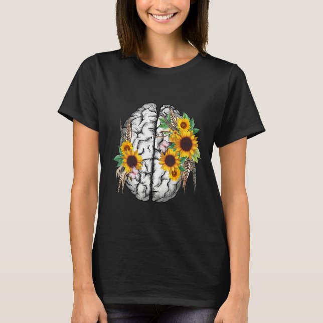 T-shirt Botanical human brain mental health artistic anato (Devant)