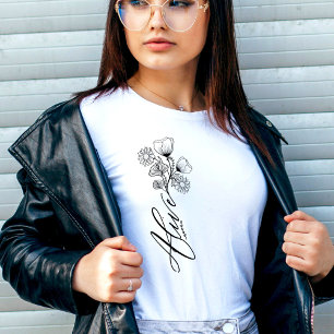 T-shirt Botanique Florale vive blanc féminin
