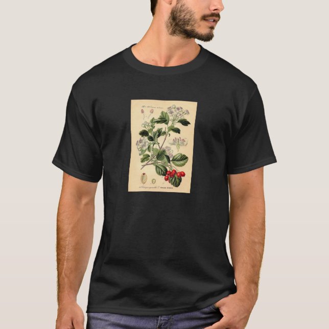 T-shirt Botanique - monogyna d'oxyacantha de crataegus (Devant)