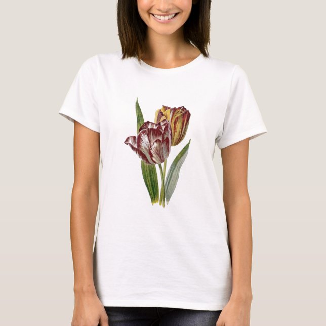 T-shirt Botanique vintage - fleurs de tulipe, (Devant)