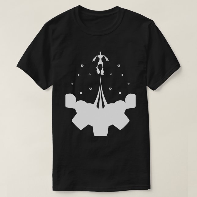 T-shirt Bots au-dessus des nuages (Design devant)