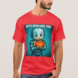 T-shirt Bots Need Love Too - Men's Bright Red