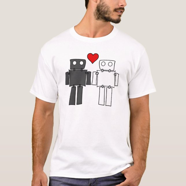 T-shirt Bots pour garçons personnalisables en amour (Devant)
