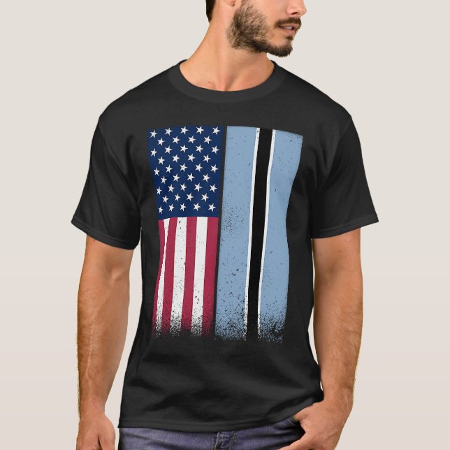 T-shirt Botswana  Botswana Drapeaux Américains Fier USA Bo (Devant)