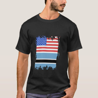 T-shirt Botswana Drapeau USA Amérique Botswanan Pride Bots