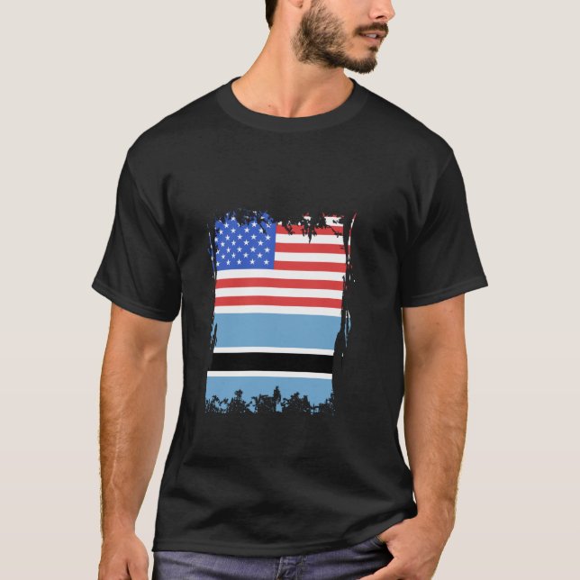 T-shirt Botswana Drapeau USA Amérique Botswanan Pride Bots (Devant)