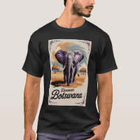 Botswana Elephant Illustration Voyage Art Vintage