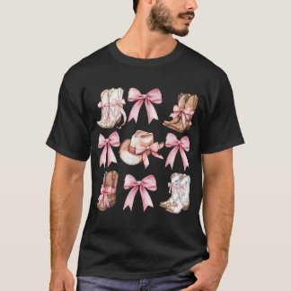 T-shirt Botte Coquette Cowgirl avec rose
