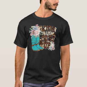 T-shirt Botte de cowgirl florale rétro botte de cowgirl fl