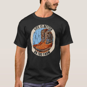 T-shirt Botte de cowgirl rétro à la ferme western agricult