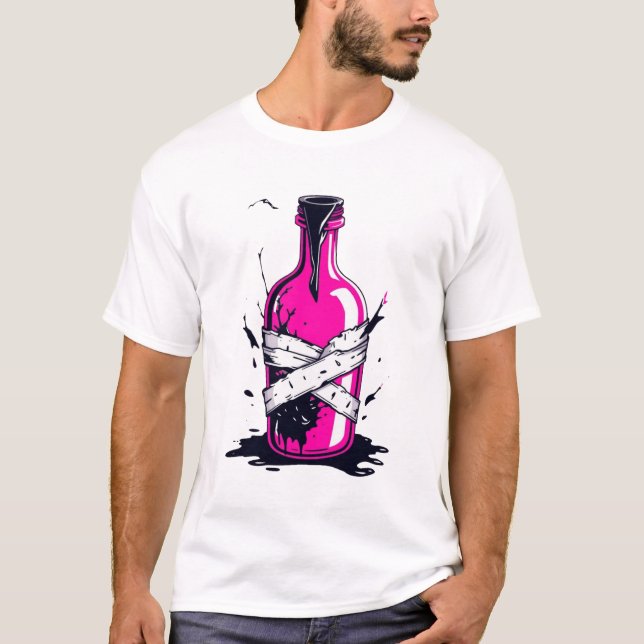 T-shirt botte rose toxique (Devant)
