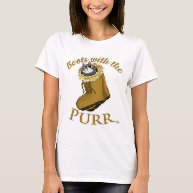 T-shirt Bottes avec kitty à fun design (Devant)
