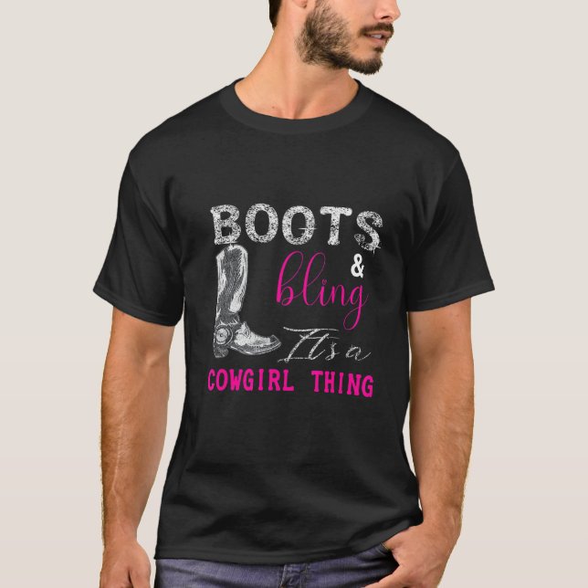 T-shirt Bottes de cheval   Tee et Bling C'est une chose de (Devant)