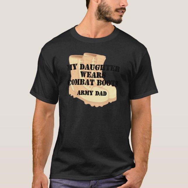 T-shirt Bottes de combat de désert de fille de papa (Devant)