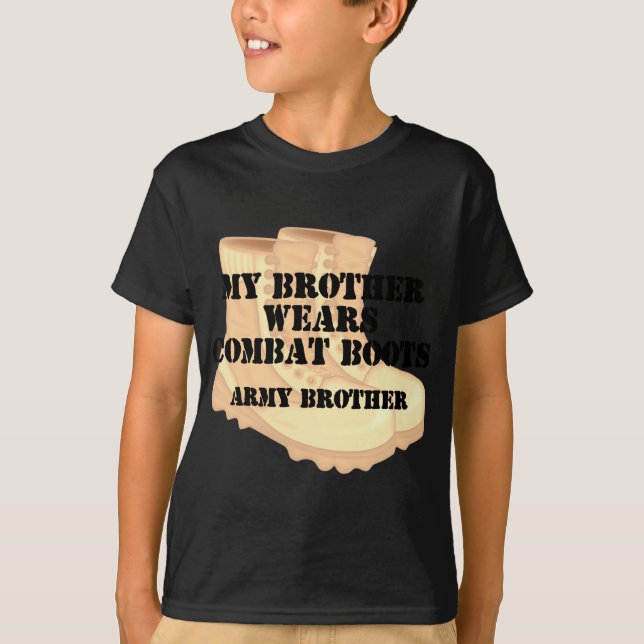 T-shirt Bottes de combat de désert de frère de frère (Devant)