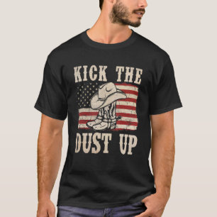 T-shirt Bottes de cow-boy chapeau western drapeau USA bott