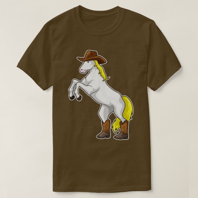 T-shirt Bottes de cowboy à cheval (Design devant)