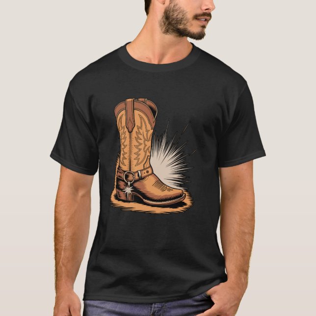 T-shirt Bottes de cowboy western (Devant)