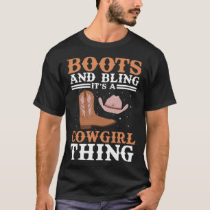T-shirt Bottes de cowgirl Bling Femmes Mignon Amour Vie de