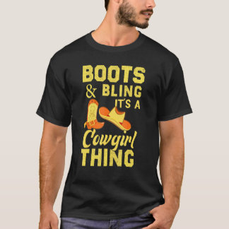 T-shirt Bottes de cowgirl Bling pour femmes