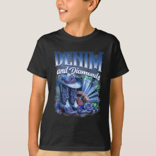 T-shirt Bottes de cowgirl country western Denim And Diamon
