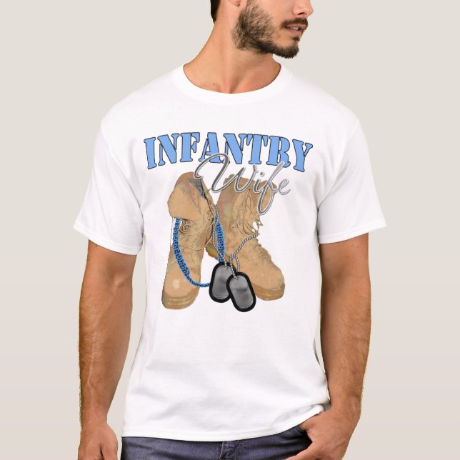 T-shirt Bottes de désert d'épouse d'infanterie (Devant)