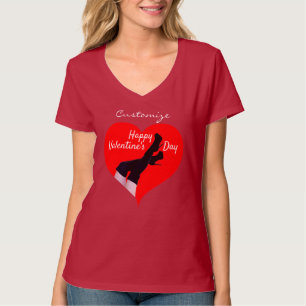T-shirt Bottes de haute cuisse du coeur rouge Valentine Th