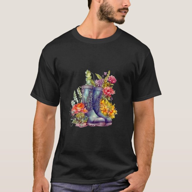 T-shirt Bottes de jardin mignonnes (Devant)