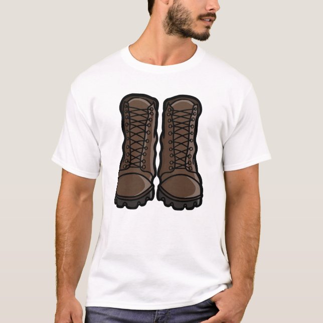 T-shirt Bottes de Randonnée Classiques Rétro (Devant)