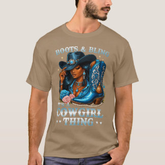 T-shirt Bottes et Bling C'est Un Rodéo de Cowgirlhing Coun