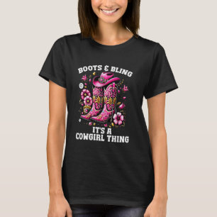 T-shirt Bottes et Bling Cowgirl Rodéo Équitation Western
