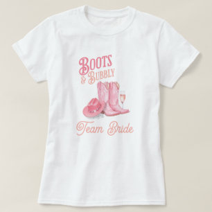 T-shirt Bottes et bulles Fête de mariage western cowgirl r