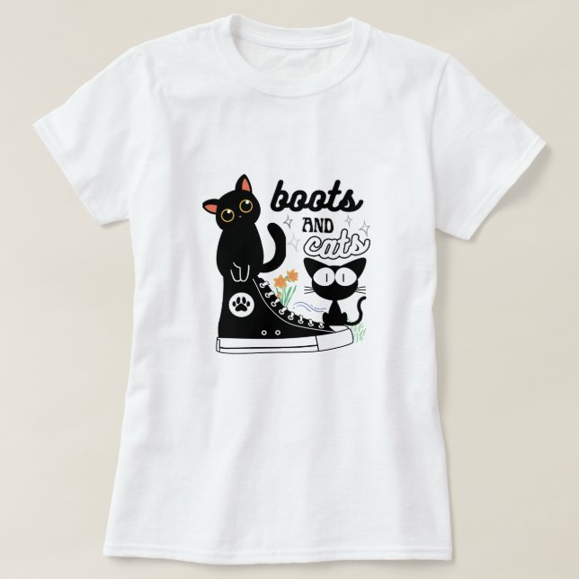 T-shirt bottes et chats (Design devant)
