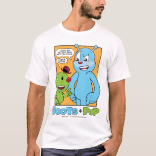 T-shirt Bottes et chiot - pièce en t de paresse