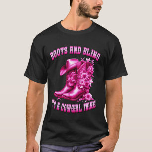 T-shirt Bottes et Cowgirl Bling Style pour femmes et Occid