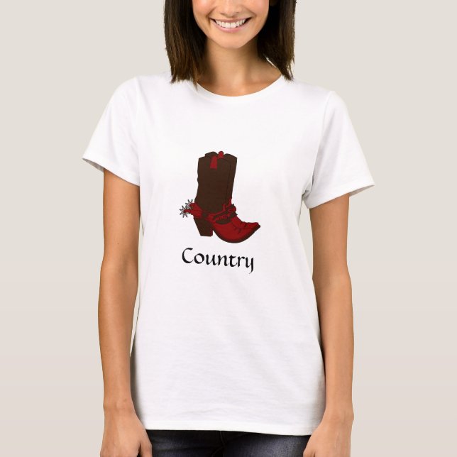 T-shirt Bottes marron occidentales (Devant)