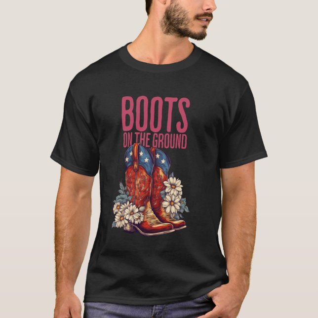 T-shirt Bottes occidentales sur bottes de lancedanse de co (Devant)