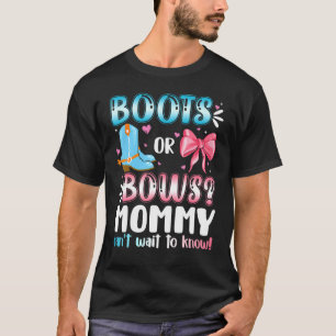 T-shirt Bottes Ou Bows Maman Sexe Révéler Baby shower Preg