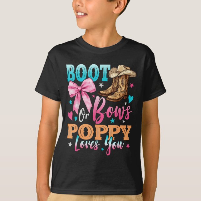 T-shirt Bottes Ou Bows Ppy Vous Aime Genre Révéler Famille (Devant)