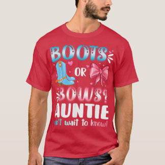 T-shirt Bottes Ou Bows Tante Sexe Révéler Baby shower Avan