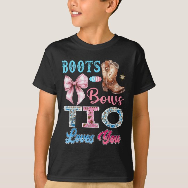 T-shirt Bottes Ou Bows Tio Vous Aime Genre Révéler Occiden (Devant)