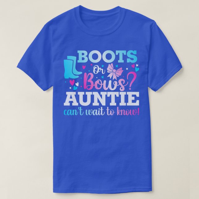 T-shirt Bottes ou vaches tante Genre Révéler Baby shower A (Design devant)