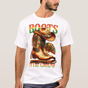 T-shirt Bottes Sur Le Sol Boot JunetDix Black Cowgirl