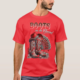 T-shirt Bottes sur le sol Bottes Cowboy Western Cowgirl Li