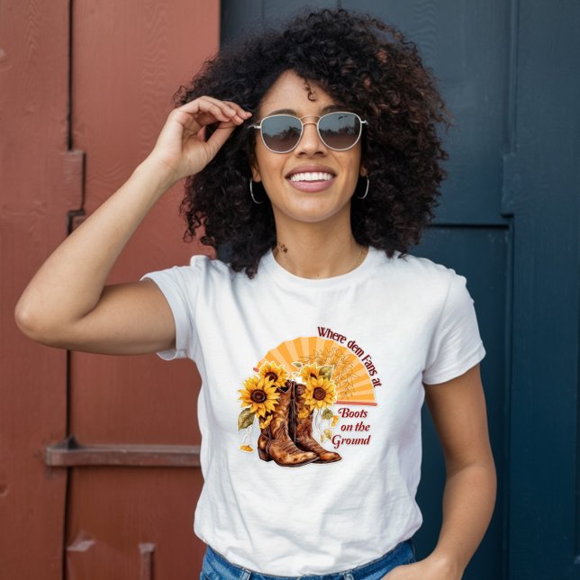T-shirt Bottes sur le sol-là où Dem Fans At-Sunflower (Créateur téléchargé)