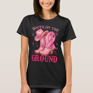 T-shirt Bottes Sur Le Sol Pink Cowgirl Cancer Du Sein Wom