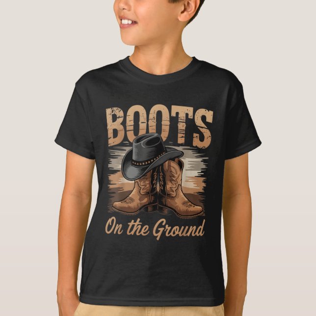 T-shirt Bottes Sur Le Terrain Cowgirl Line Danse Femmes Ho (Devant)