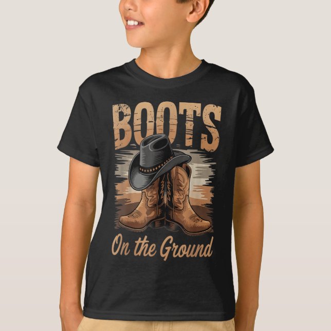 T-shirt Bottes Sur Le Terrain Cowgirl Line Danse Femmes Ho (Devant)